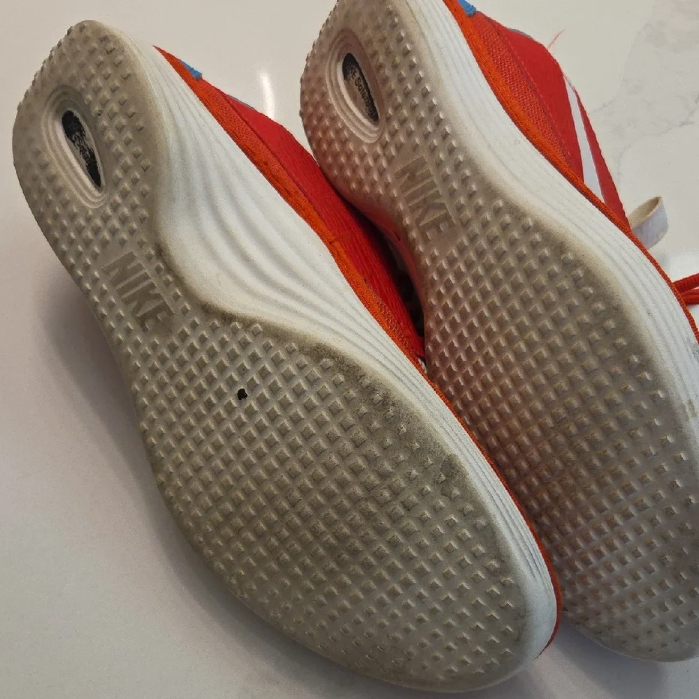 Nike Red‎ Athletic Sneakers with White Swoosh and Blue Heel